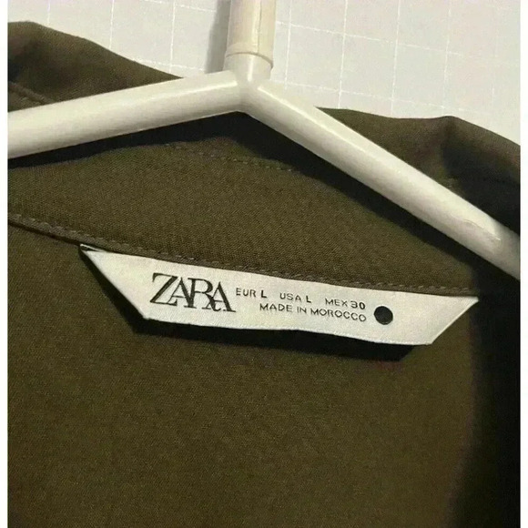 Zara Olive Green Long Sleeve Shirt - Picture 2 of 10